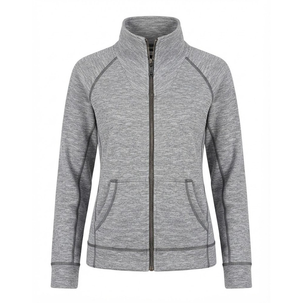 INC International Concepts Zip Sweatshirt Womens L Grey Space Dye Funnel Neck